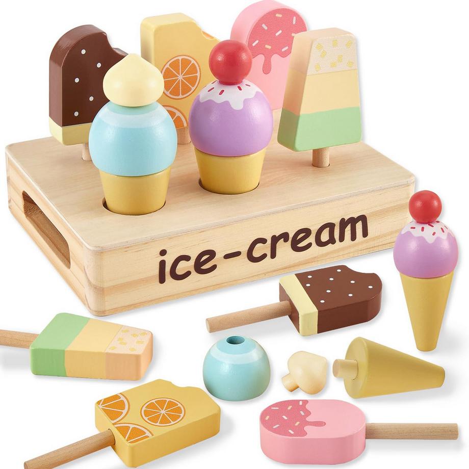 Activity-board  Eiscreme spielzeug eisdiele kinder holz, Eis am Stiel spielzeug laden zubehör spielen küche 