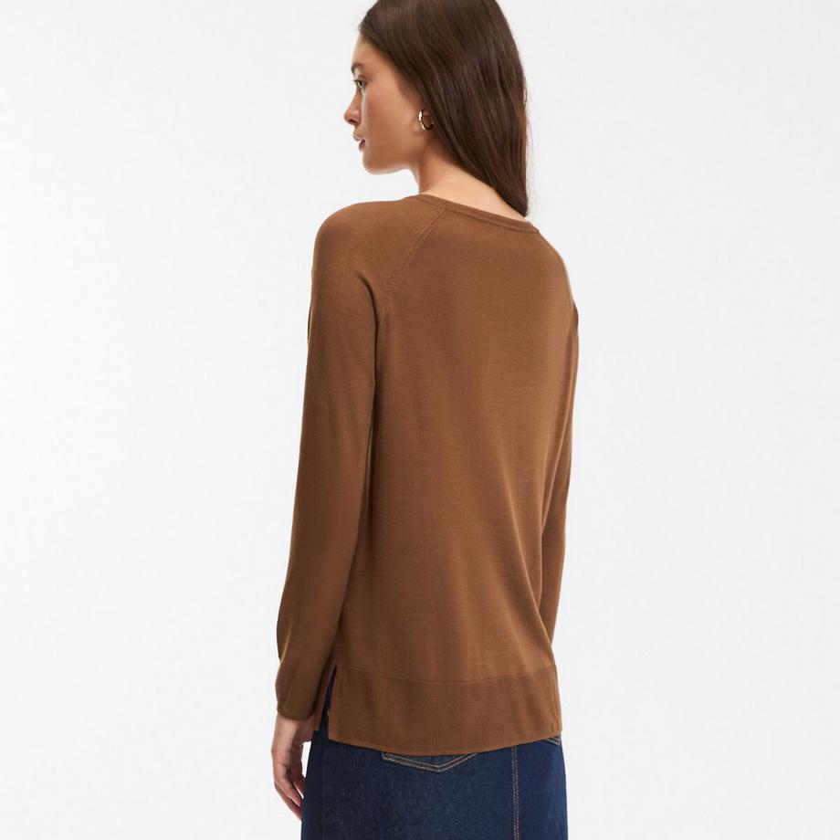 La Redoute Collections Feinstrick Pullover mit Rundhalsausschnitt  