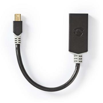 Mini Displayport-Kabel | DisplayPort 1.4 | Mini DisplayPort-Stecker | HDMI™-Ausgang | 48 Gbit/s | Vergoldet | 0,20 m | Rund | PVC | Anthrazit | Box mit Sichtfenster