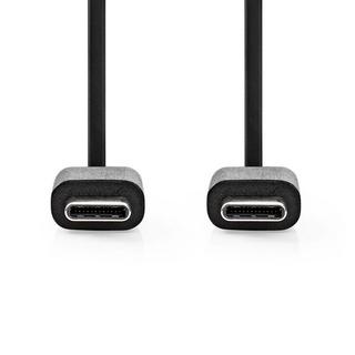 Nedis  Câble USB | USB 2.0 | USB-C™ mâle | USB-C™ mâle | 60 W | 480 Mbps | Nickelé | 1,00 m | Rond | PVC | Noir | Boîte 