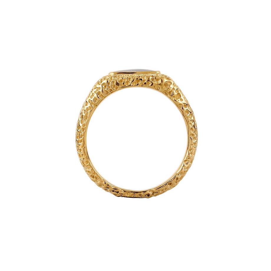 Kuzzoi  Bague Bague Signet 925 Sterling Silver Gold-Plated 
