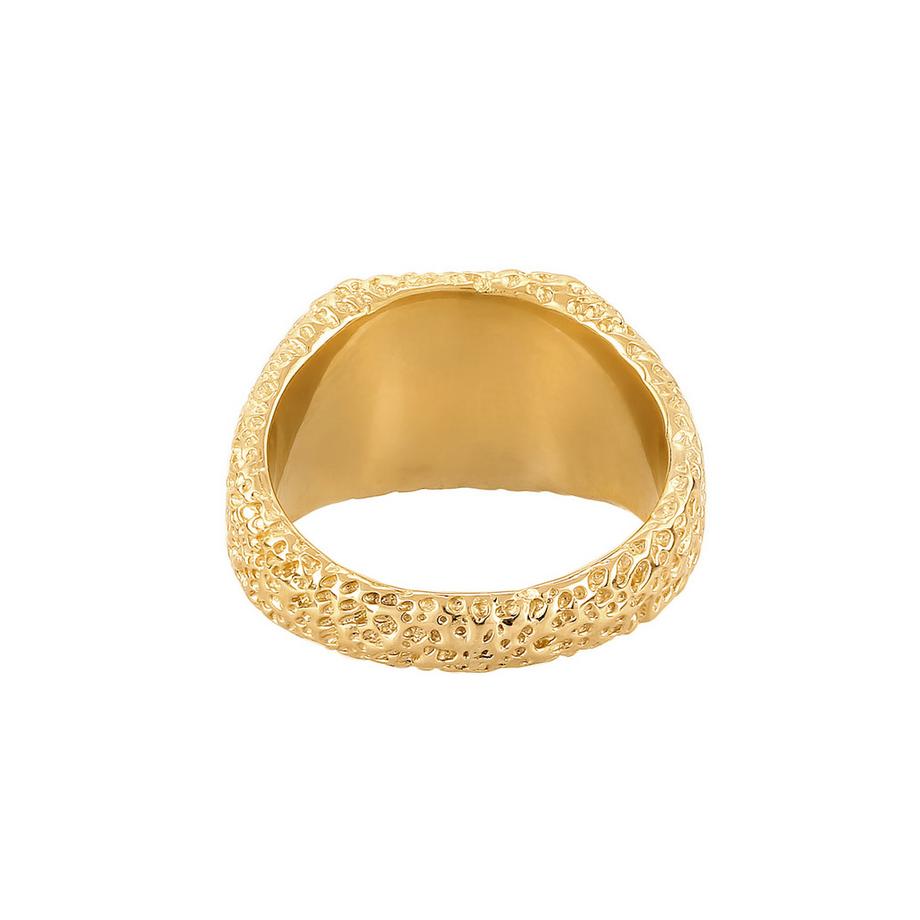 Kuzzoi  Bague Bague Signet 925 Sterling Silver Gold-Plated 