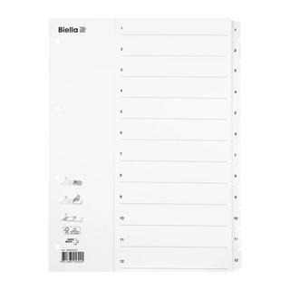 Biella  Répertoire en carton SmartIndex, 1-12 - x 25 