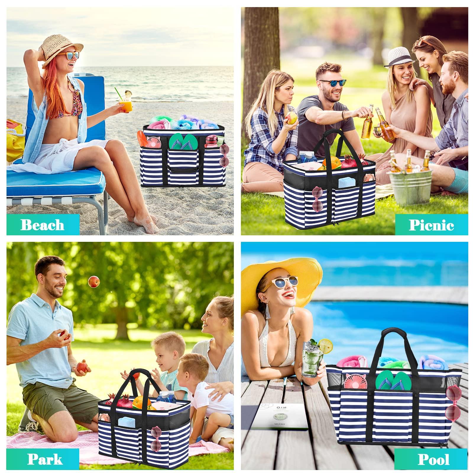 Only-bags.store  Große Strandtasche mit Reißverschluss Wasserdichte Strandtasche 