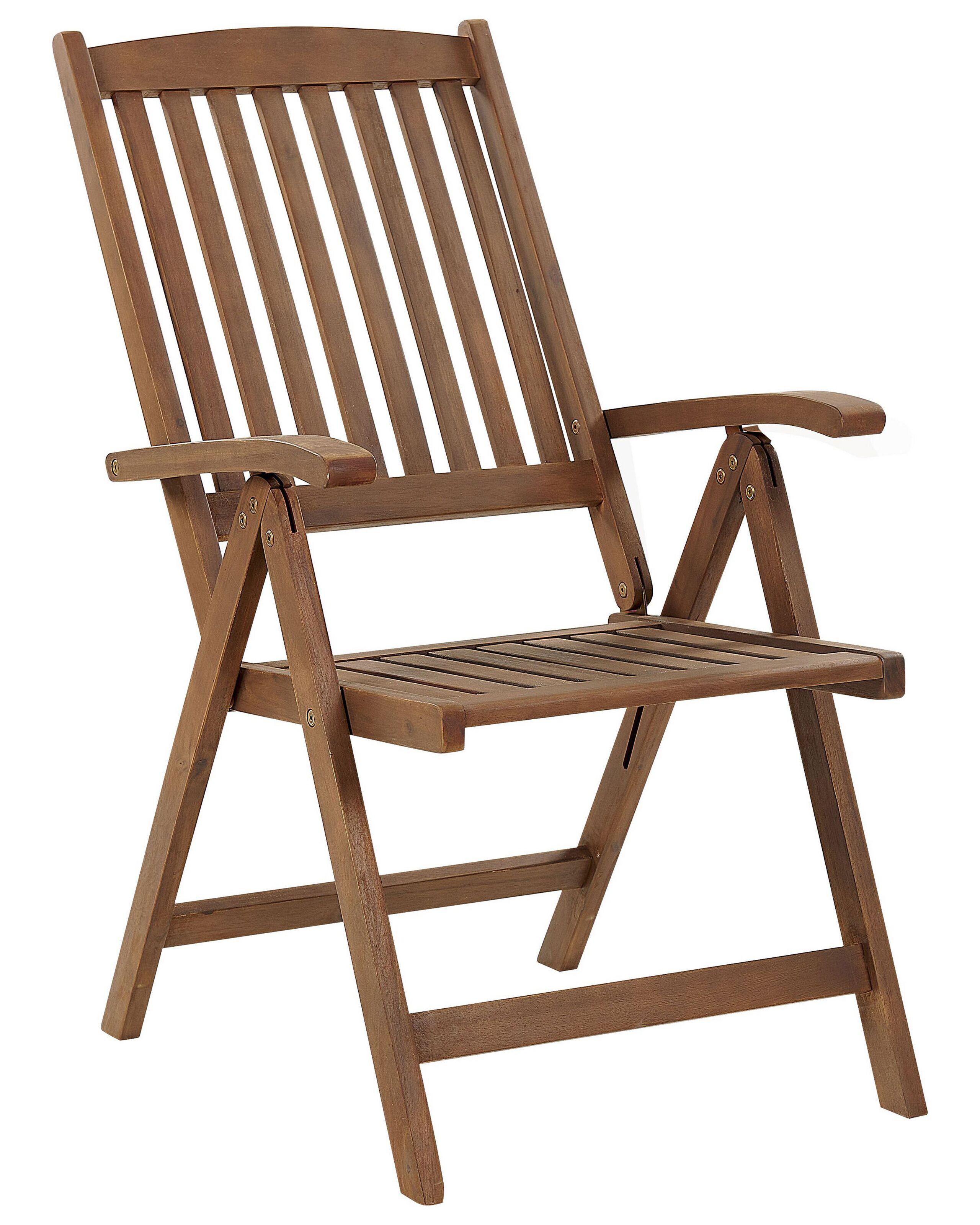 Beliani Lot de 6 chaises de jardin avec coussins en Acacia Rustique AMANTEA  