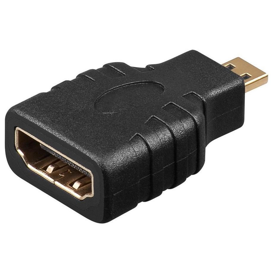 Vergoldeter Goobay HDMI-auf-Micro-HDMI-Adapter – Schwarz