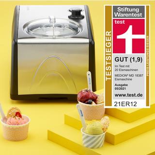 Medion MEDION MD 18387 Gelatiera compressore 1,5 L 150 W Nero, Argento  