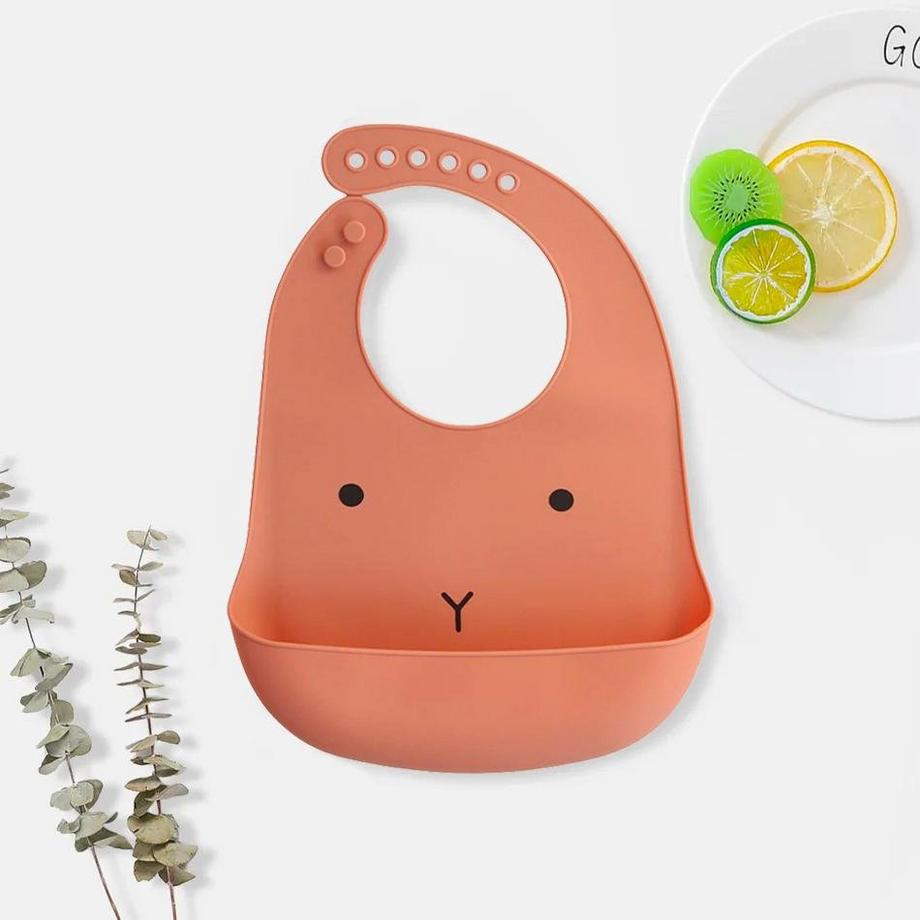 eStore  Lätzchen aus Silikon, Kaninchen - Orange 