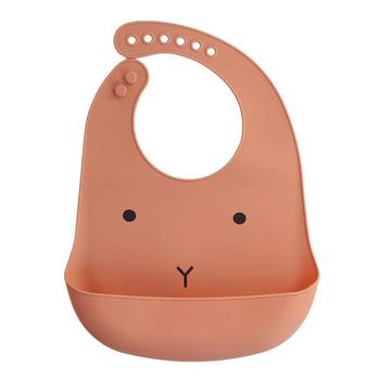 Bavoir en Silicone, Lapin - Orange