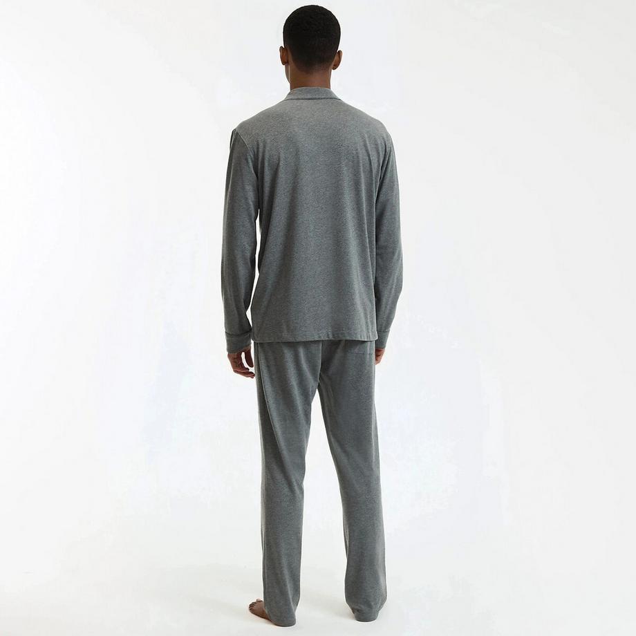 La Redoute Collections Langer Pyjama mit Hemdkragen aus Jersey  
