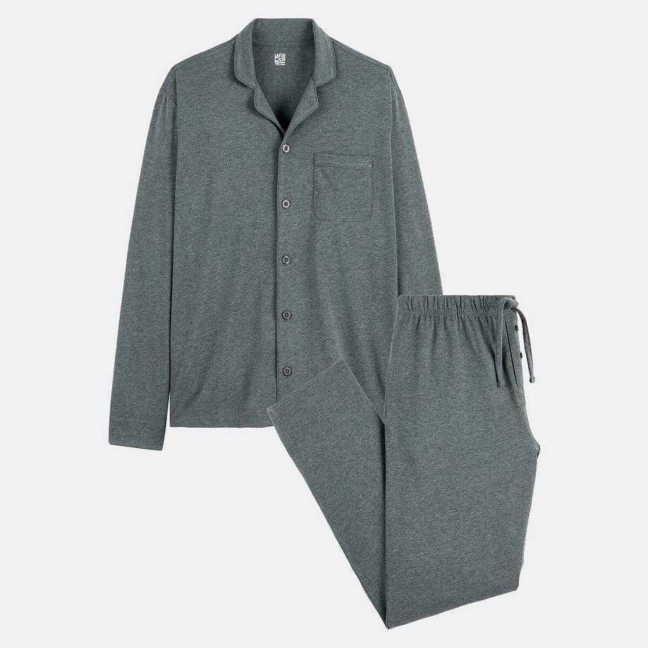 La Redoute Collections Langer Pyjama mit Hemdkragen aus Jersey  