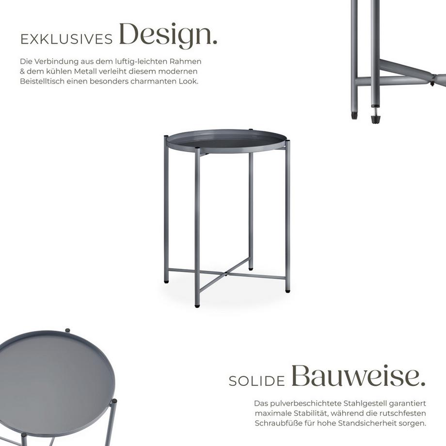 Tectake Table d'appoint CHESTER en acier  