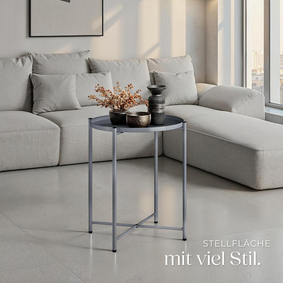 Tectake Table d'appoint CHESTER en acier  