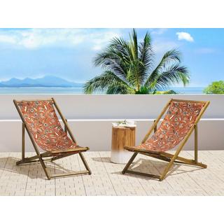 Beliani Set di 2 sedie a sdraio pieghevoli en Tessuto Moderno ANZIO  