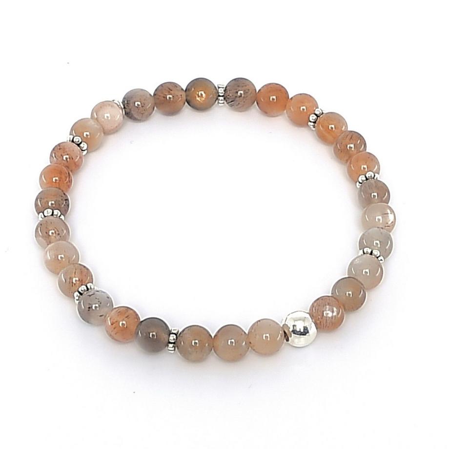 Balibay  Simea  Armband mit Zimt Mondstein & 925 Silber 