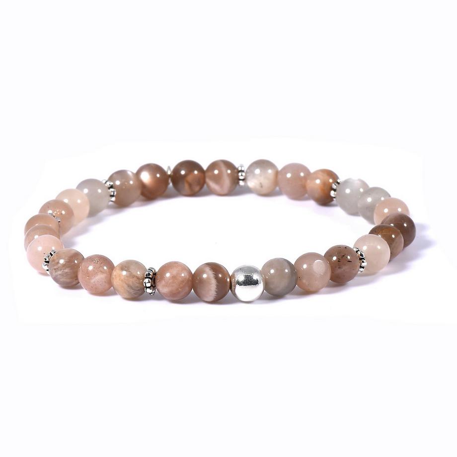 Simea  Armband mit Zimt Mondstein & 925 Silber