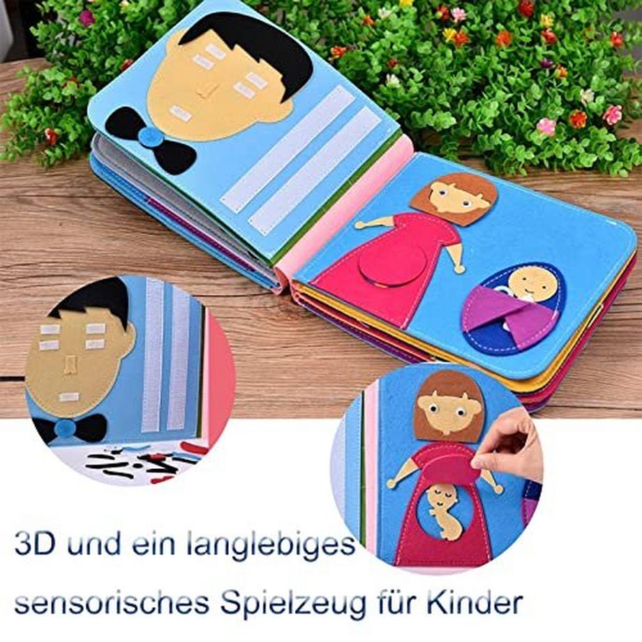 Activity-board  3D Filz Busy Book, Pädagogisches sensorisches Stoffbuch 