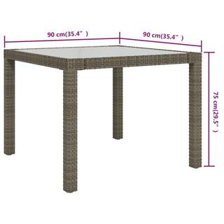 VidaXL Table de jardin rotin synthétique  