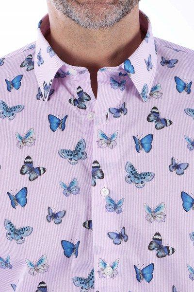 Atelier F&B  Hemd mit Schmetterlingsdruck 