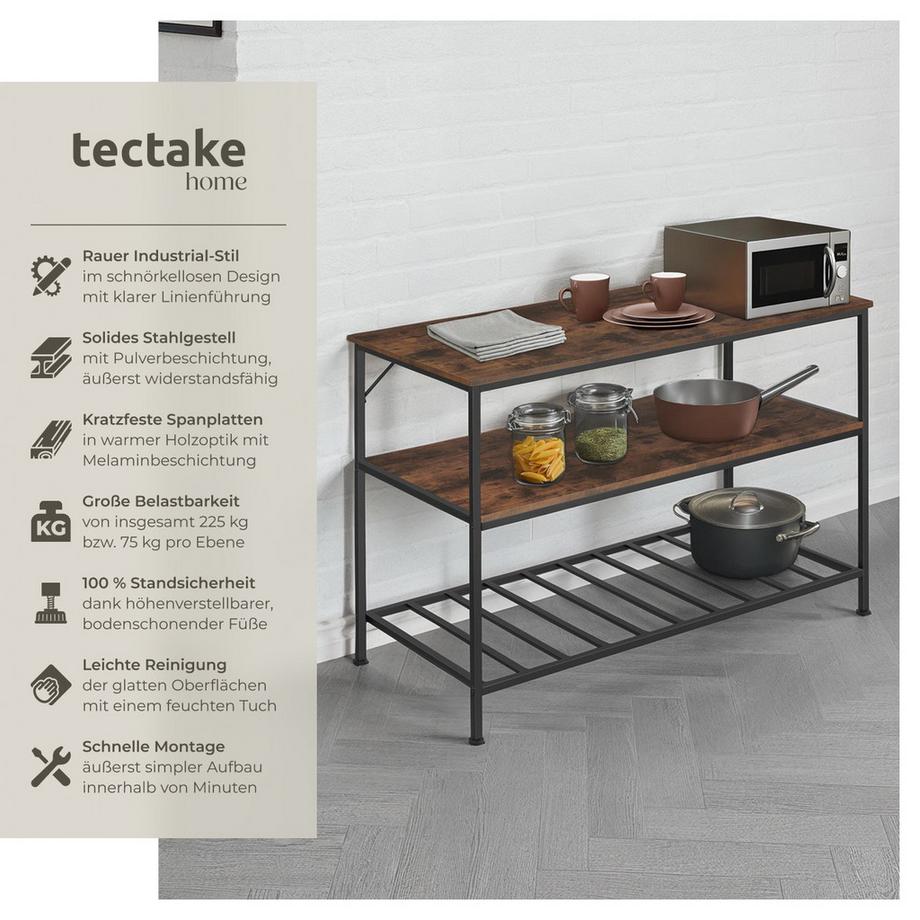 Tectake Küchenregal Akeley Industrial Style Holz und Stahl  
