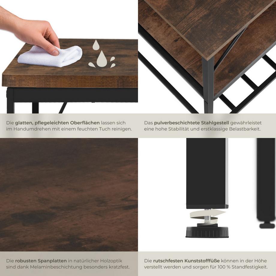 Tectake Küchenregal Akeley Industrial Style Holz und Stahl  