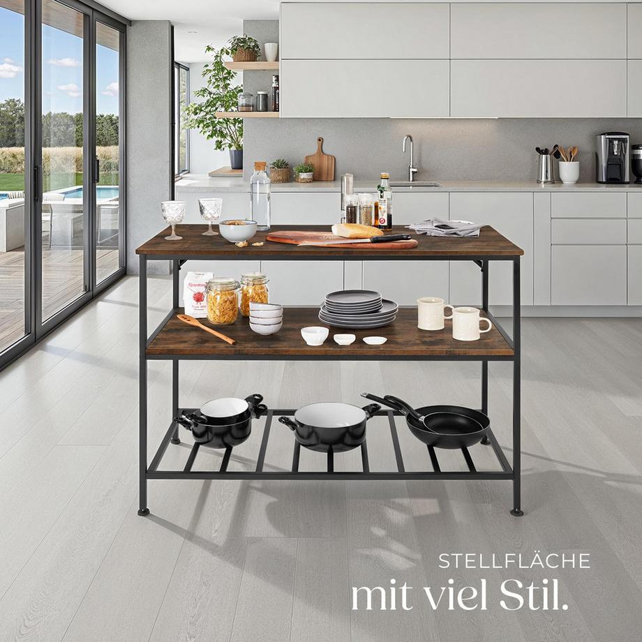 Tectake Étagère de cuisine AKELEY style industriel  