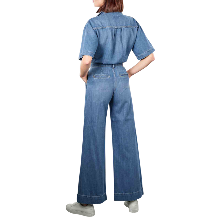Pepe Jeans London Soleil Tuta in Denim con Maniche Corte  