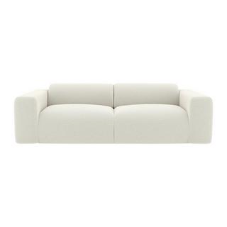 Maison Céphy Canapé 3 places et fauteuil en tissu bouclette blanc POGNI de Maison Céphy  