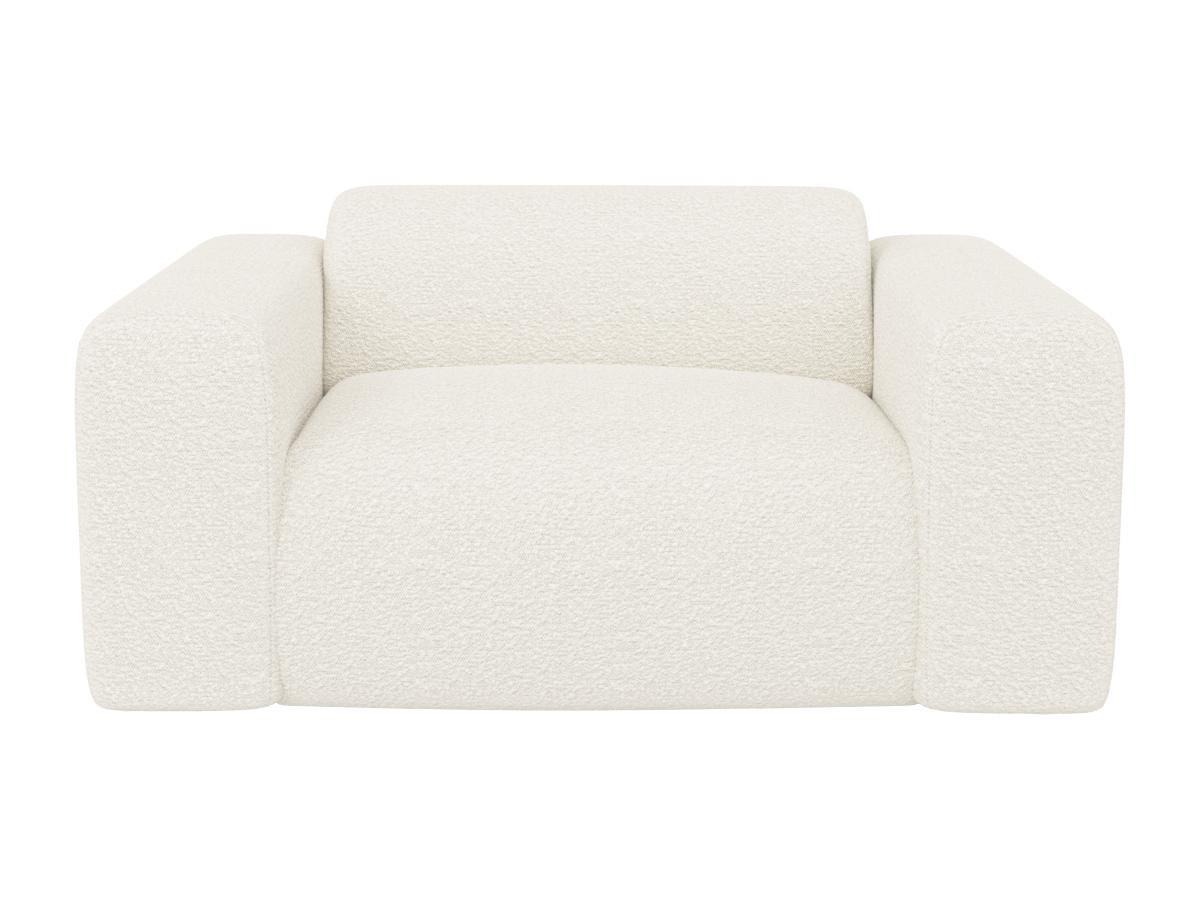 Maison Céphy Canapé 3 places et fauteuil en tissu bouclette blanc POGNI de Maison Céphy  