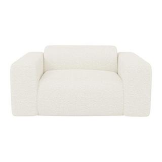 Maison Céphy Canapé 3 places et fauteuil en tissu bouclette blanc POGNI de Maison Céphy  