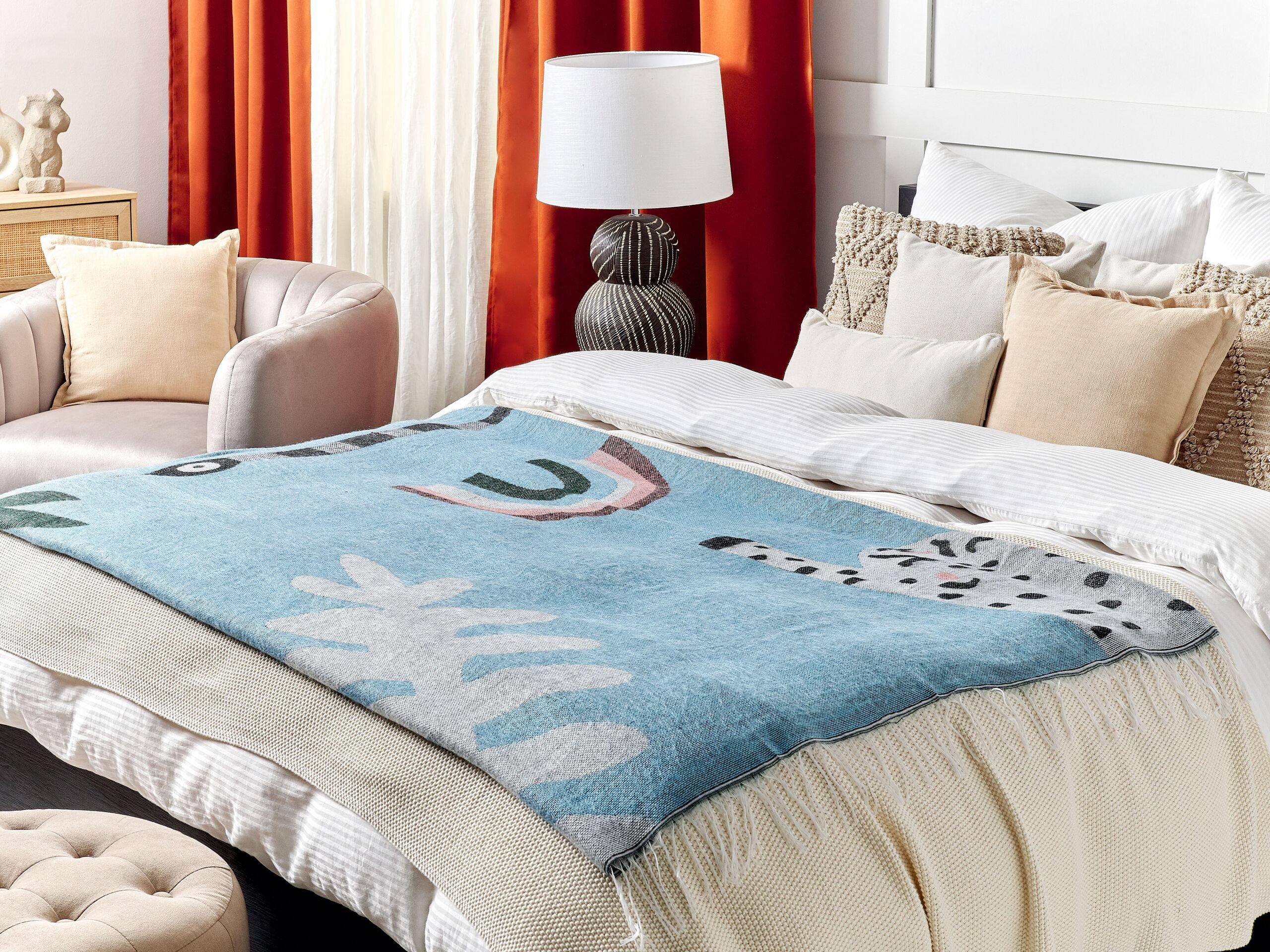 Beliani Limgha Boho Couverture en Acrylique  