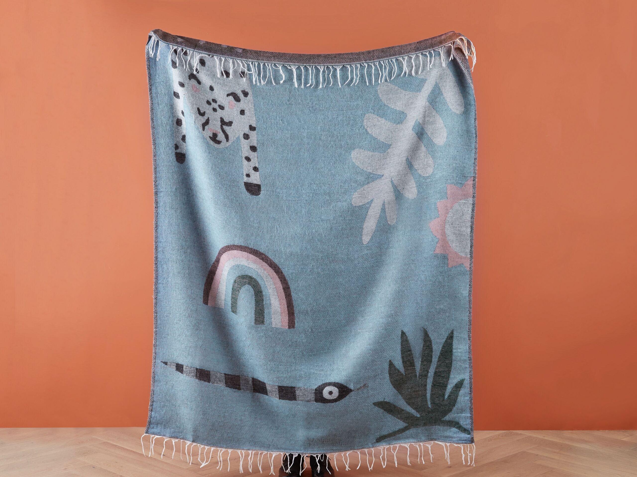 Beliani Limgha Boho Couverture en Acrylique  