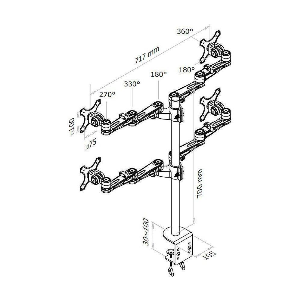 NewStar  FPMA-D935D4 Braccio per monitor 10-27" 