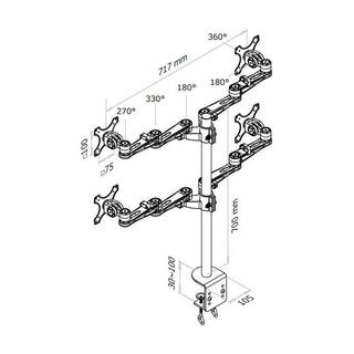 NewStar  FPMA-D935D4 Braccio per monitor 10-27" 