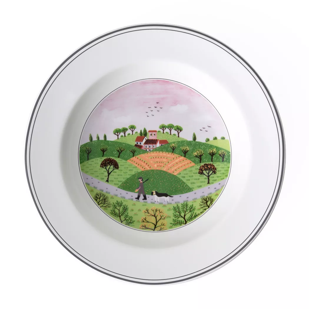 Villeroy & Boch Suppenteller "Suppenteller Jäger Design Naif ø 21 cm bunt"