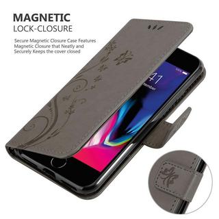 Cadorabo  Housse compatible avec Apple iPhone 7 / 7S / 8 / SE 2020 - Coque de protection au design floral avec fermeture magnétique, fonction de support et emplacements pour cartes 