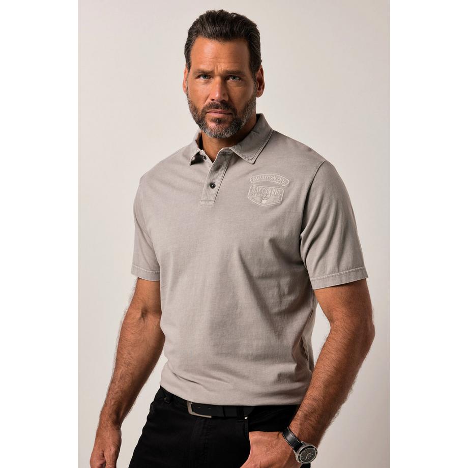 JP1880 Halbarm Poloshirt Badges Vintage Look  