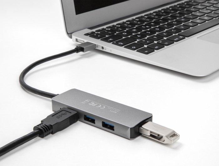 DeLock  4 Port USB 5 Gbps Hub mit USB Typ-A Anschluss – USB Typ-A Buchsen seitlich 