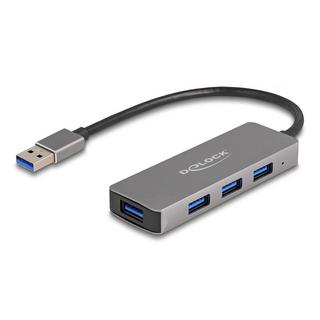 DeLock  Hub a 4 porte USB 5 Gbps con connettore USB Tipo-A - Porte USB Tipo-A laterali 