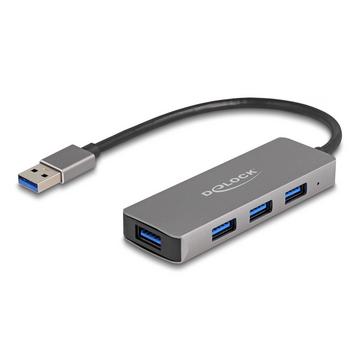 4 Port USB 5 Gbps Hub mit USB Typ-A Anschluss – USB Typ-A Buchsen seitlich