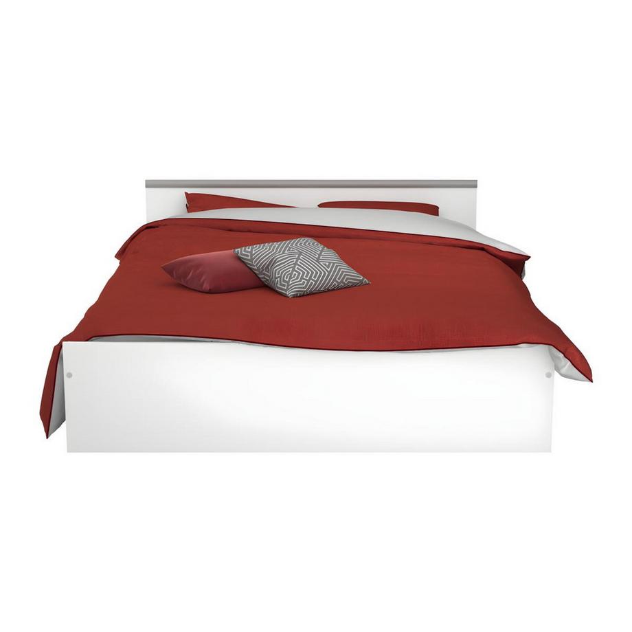 Vente-unique Letto con vani portaoggetti 2 cassetti e 1 nicchia Bianco PABLO  