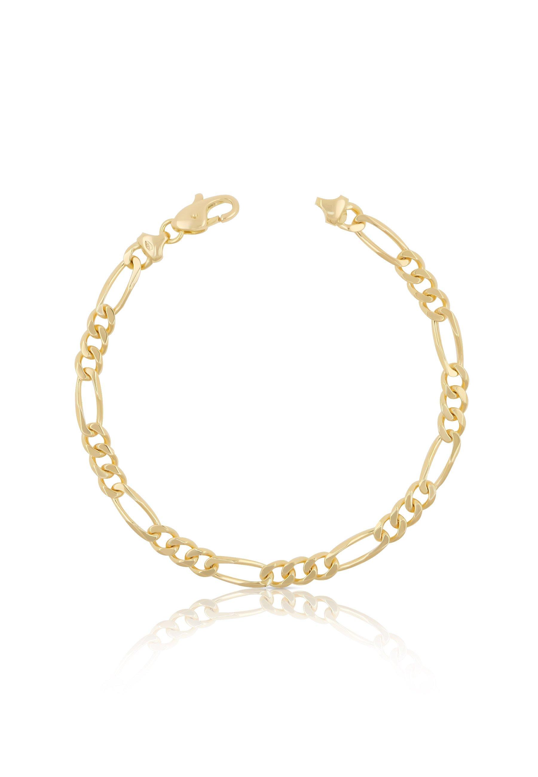 MUAU Schmuck  Bracelet Figaro Gelbgold 750, 19cm, 4.5mm 