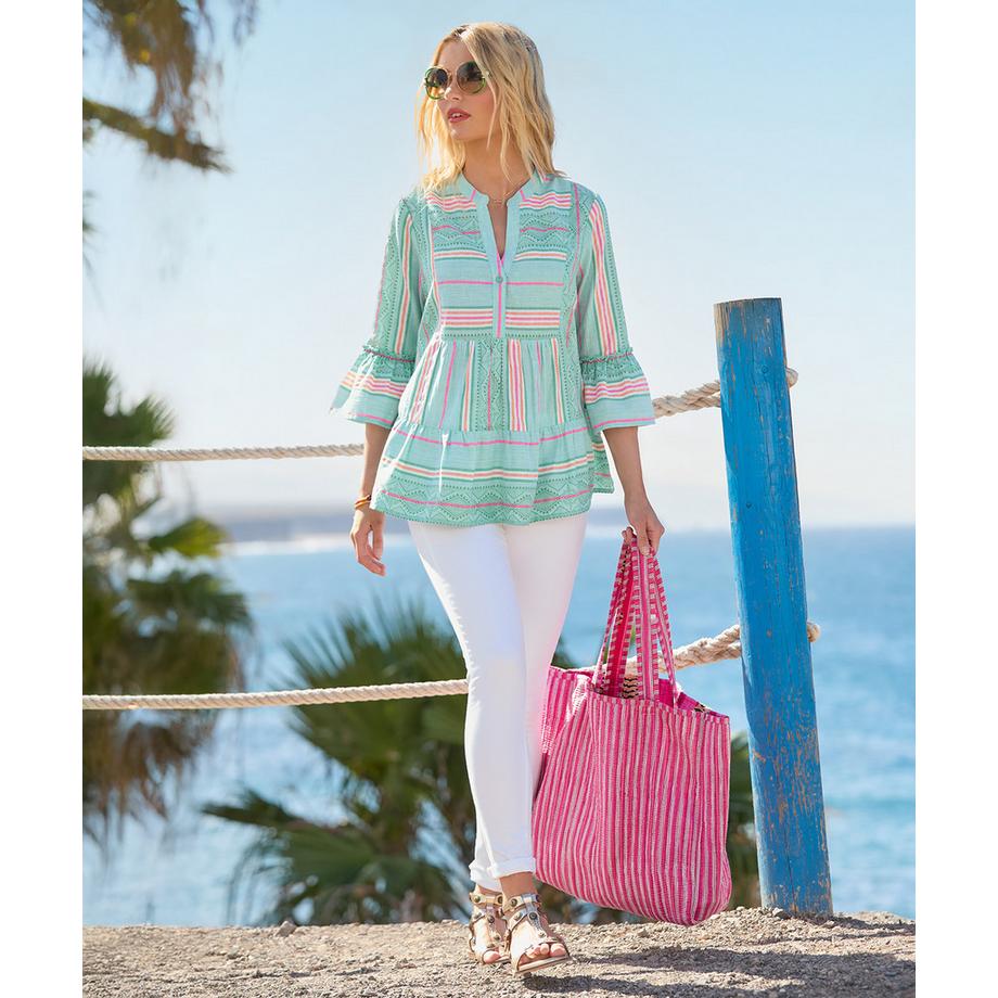 Joe Browns Gestreifte V-Ausschnitt Bluse  