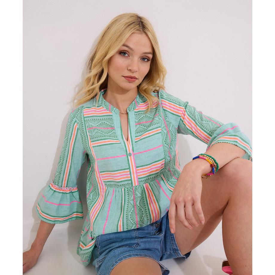 Joe Browns Gestreifte V-Ausschnitt Bluse  