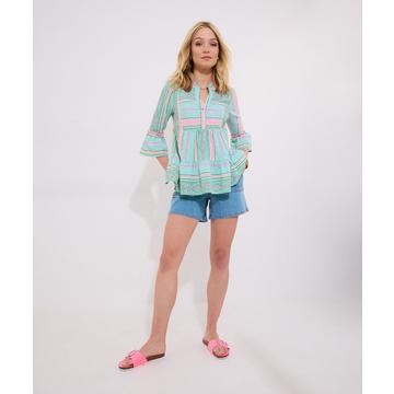 Gestreiftes Hemd mit V-Ausschnitt