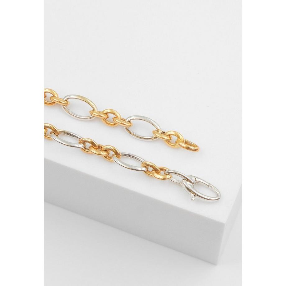 MUAU Schmuck  Collier Fantasie Bicolor Weiss-/Rotgold 750, 6.5mm, 45cm 