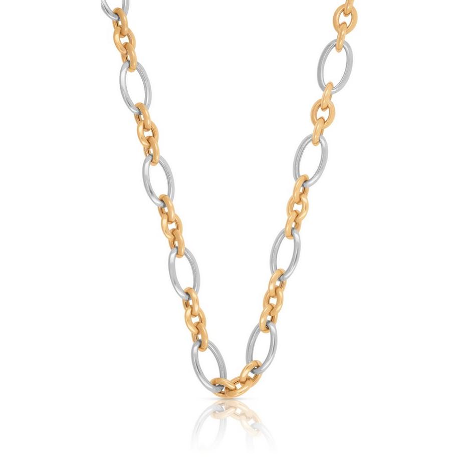 Collier Fantasie Bicolor Weiss-/Rotgold 750, 6.5mm, 45cm