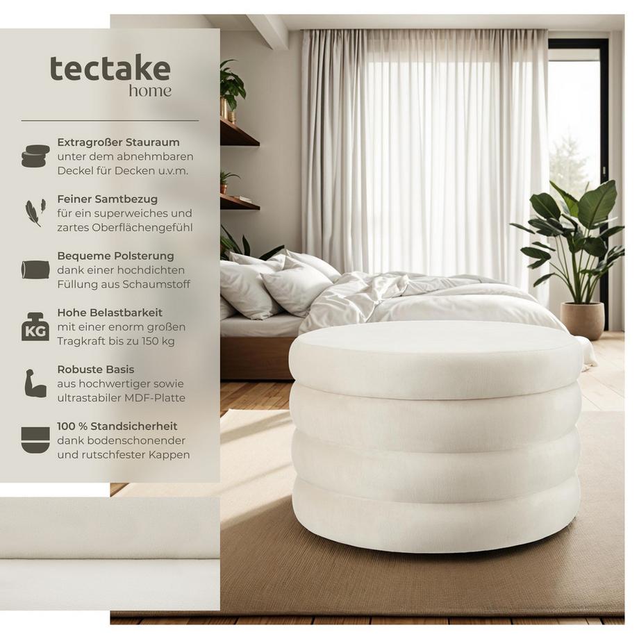 Tectake Tabouret avec espace de rangement ALTU XL rond  