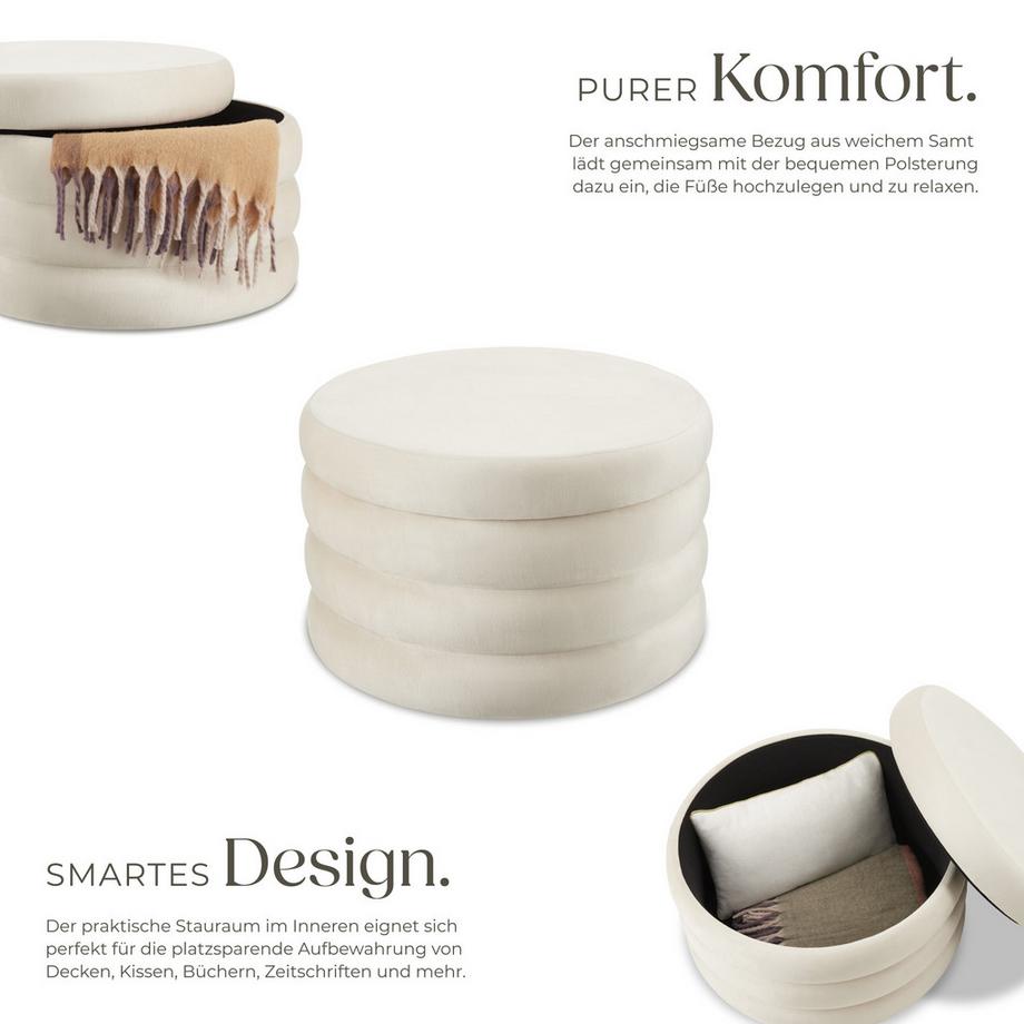 Tectake Tabouret avec espace de rangement ALTU XL rond  