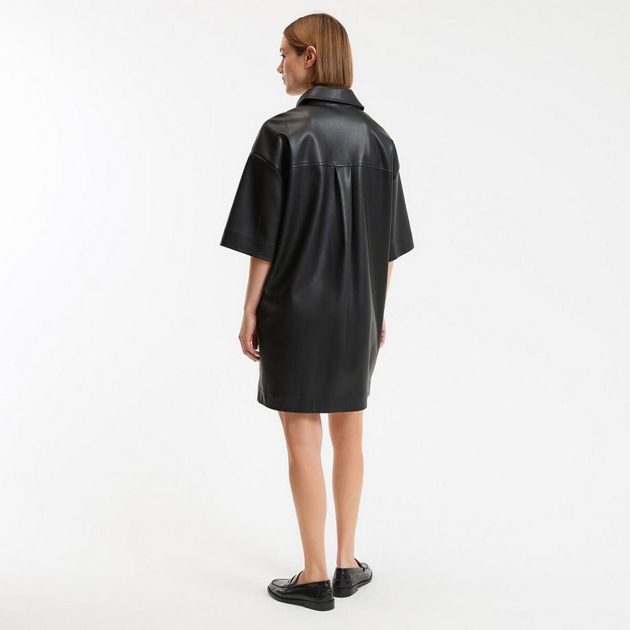 La Redoute Collections Lockeres Hemdblusenkleid aus Kunstleder  